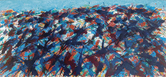 Max Uhlig, Le Mont Ventaux, 26.4.1995, Öl auf Leinwand, 110 x 241 cm, Foto Hans_Wulf Kunze