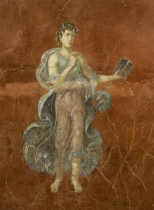 Muse Kalliope, Westwand des Triclinium A in Moregine, 1. Jh. n. Chr © P. Foglia