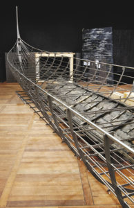 Roskilde 6, Langschiff, das größte jemals entdeckte Wikingerschiff, 37 Meter lang, gebaut in Südnorwegen um 1025, absichtlich versenkt Mitte des 11. Jh. in Dänemark © Nationalmuseum Dänemark