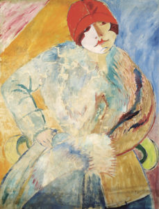 Sigrid Hjertén, Frau mit Pelz und rotem Hut, 1915, Privatsammlung © per@myrehed.com