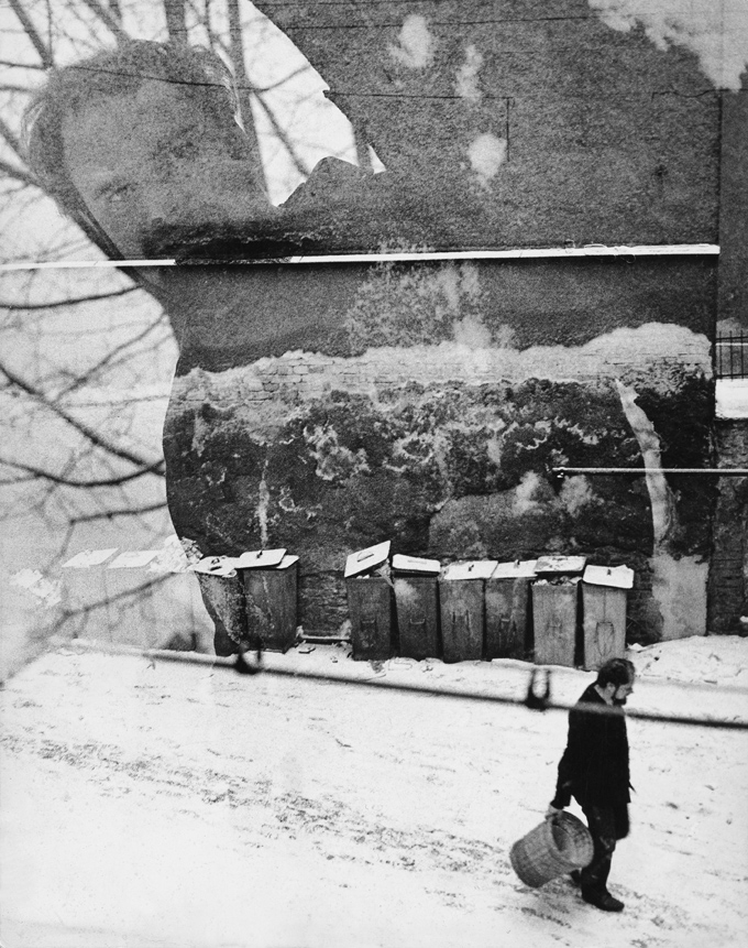 Heimrad Prem und Blick aus dem Atelier in der Klenzestraße, Winter 1962/63 Foto: Monika Prem