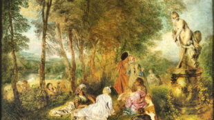 Antoine Watteau, Das Liebesfest (Detail), um 1718/19, Gemäldegalerie Alte Meister, Staatliche Kunstsammlungen Dresden Foto: Elke Estel/Hans-Peter Klut