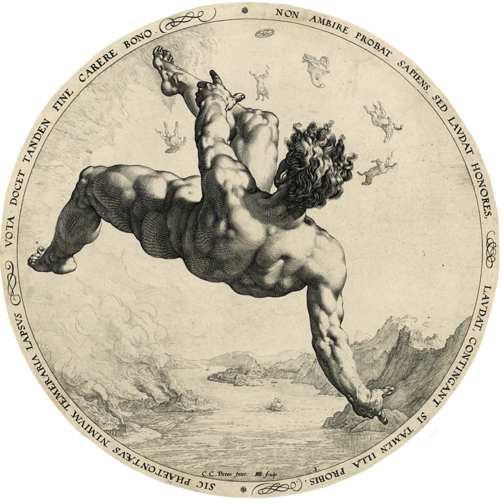 Hendrick Goltzius, Phaeton, 1588, Kunstmuseum Basel, Kupferstichkabinett © Foto: Kunstmuseum Basel – Martin P. Bühler