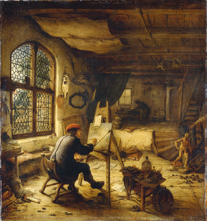 BKF_Presse_Pressebilder_Kunstmarkt_Adriaen_vonOstade_Der_Maler_in_seinem_Atelier_1663